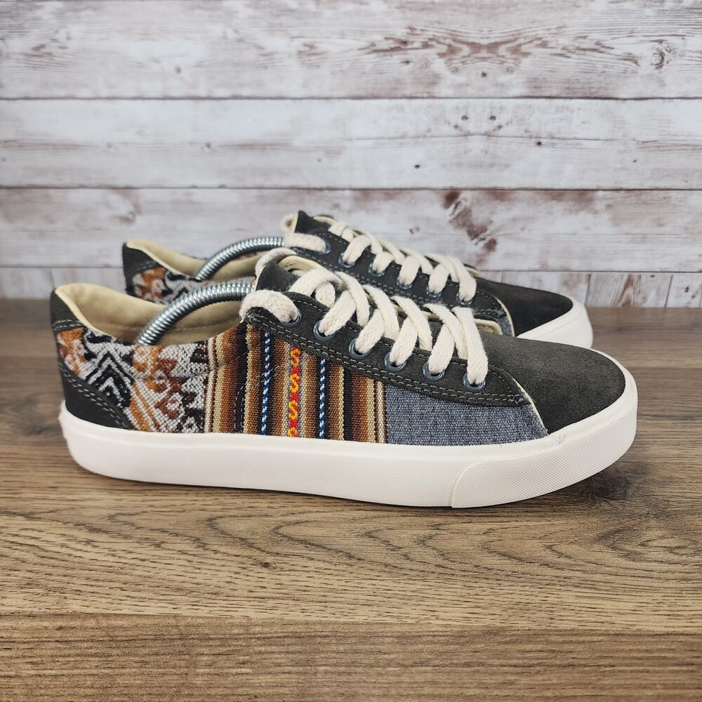 Inkkas Cusco Womens Black Gray Multicolor Peruvian Design Low Top Sneakers Sz 9